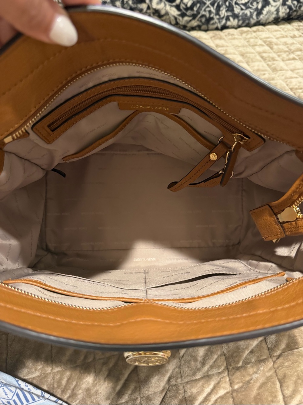 Michael Kors Tan Leather Satchel with Wallet and Detachable Strap - Picture 12 of 12